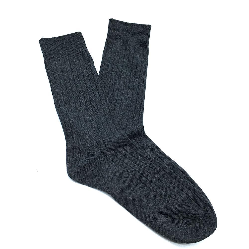 Cotton Ribbed Socks - Grey - Trimly
