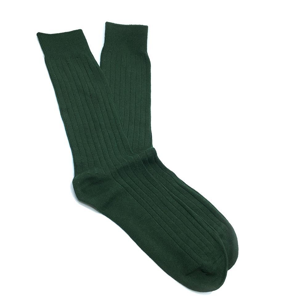 Cotton Ribbed Socks - Hunter Green - Trimly